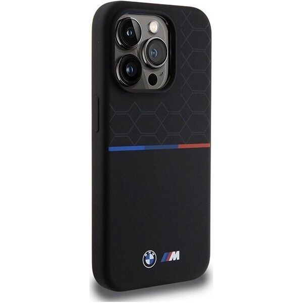 BMW BMW BMHMP15L22SMPK iPhone 15 Pro 6.1" czarny/black hardcase M Silicone Pattern MagSafe NoSize