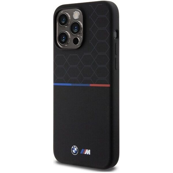 BMW BMW BMHMP15X22SMPK iPhone 15 Pro Max 6.7" czarny/black hardcase M Silicone Pattern MagSafe NoSize