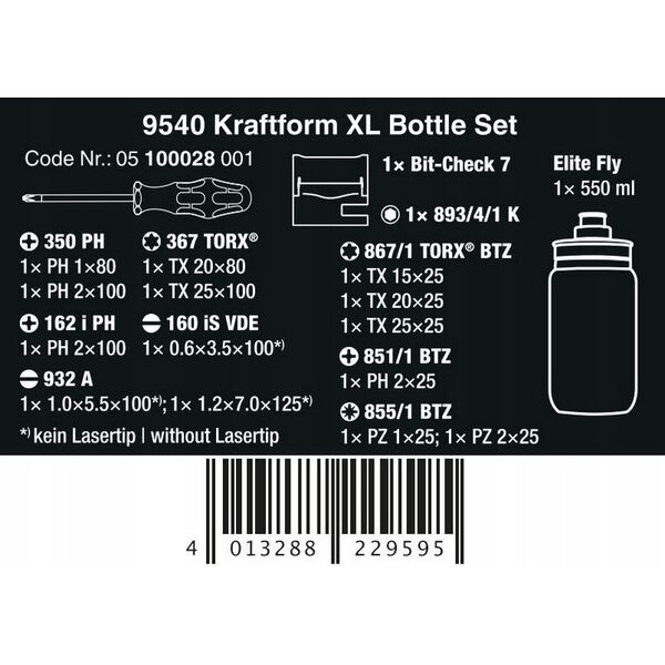 Wera Wera 9540 Kraftform XL Bottle Set