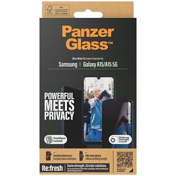 PanzerGlass PanzerGlass Ultra-Wide Fit Sam A15 / A15 5G Privacy Screen Protection Easy Aligner Included P7349
