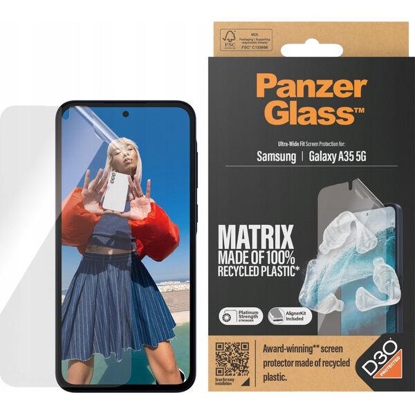 PanzerGlass PanzerGlass Matrix Ultra-Wide Fit Sam A35 5G A356 Screen Protection 7361 with Easy Aligner