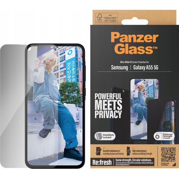 PanzerGlass PanzerGlass Ultra-Wide Fit Sam A55 5G A556 Privacy Screen Protection Easy Aligner Included P7358