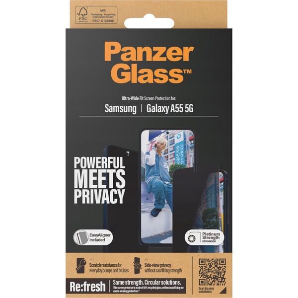 PanzerGlass PanzerGlass Ultra-Wide Fit Sam A55 5G A556 Privacy Screen Protection Easy Aligner Included P7358