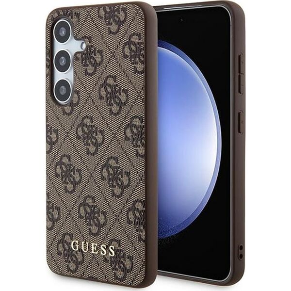 Guess Etui Guess GUHCS24SG4GFBR Samsung Galaxy S24 hardcase 4G Metal Gold Logo brązowy/brown