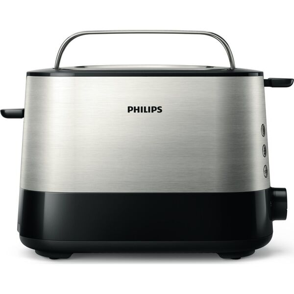 Toster Philips Philips | Toaster | HD2635/90 Viva Collection | Number of slots 2 | Housing material Metal/Plastic | Stainless Steel/Black