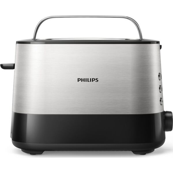 Toster Philips Philips | Toaster | HD2635/90 Viva Collection | Number of slots 2 | Housing material Metal/Plastic | Stainless Steel/Black