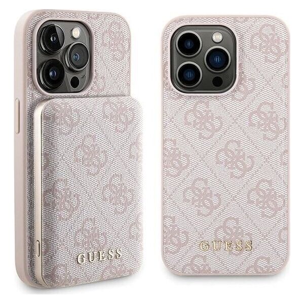 Guess Zestaw Guess GUBPM5P14L4GEMGP iPhone 14 Pro 6.1" hardcase + Powerbank 5000mAh MagSafe różowy/pink 4G Metal Logo NoSize