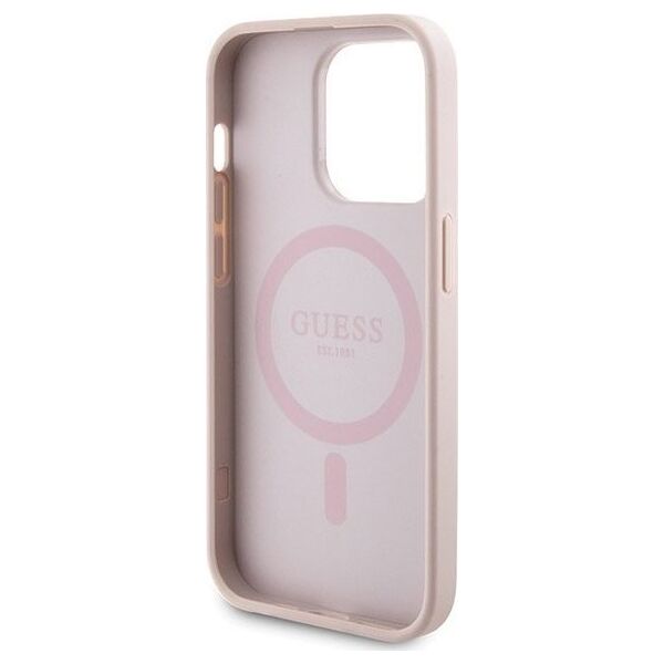 Guess Zestaw Guess GUBPM5P14L4GEMGP iPhone 14 Pro 6.1" hardcase + Powerbank 5000mAh MagSafe różowy/pink 4G Metal Logo NoSize