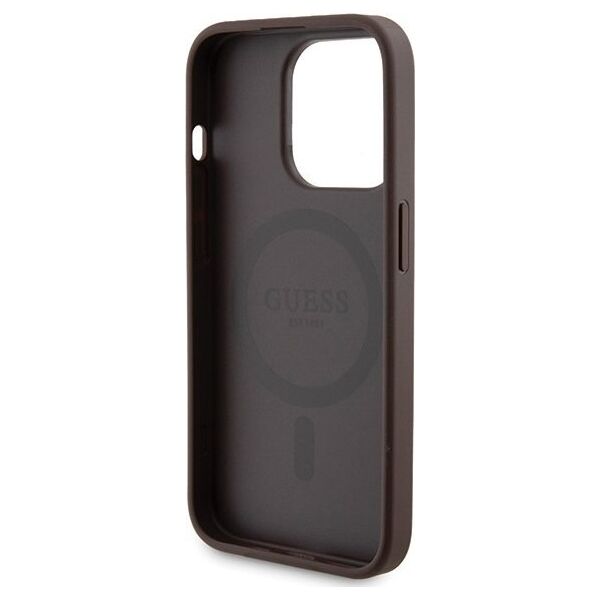 Guess Zestaw Guess GUBPM5P15L4GEMGW Apple iPhone 15 Pro hardcase + Powerbank 5000mAh MagSafe 4G Metal Logo brązowy/brown