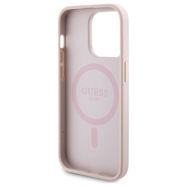 Guess Zestaw Guess GUBPM5P15X4GEMGP Apple iPhone 15 Pro Max hardcase + Powerbank 5000mAh MagSafe 4G Metal Logo różowy/pink