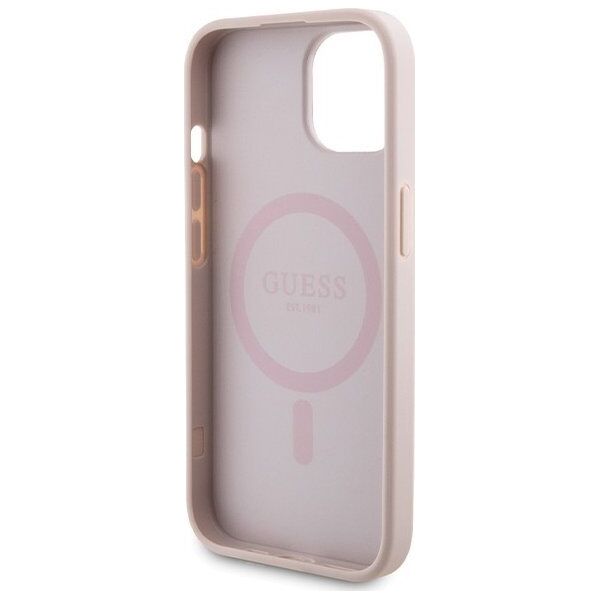 Guess Zestaw Guess GUBPM5P15S4GEMGP Apple iPhone 15 hardcase + Powerbank 5000mAh MagSafe 4G Metal Logo różowy/pink