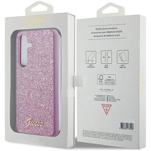 Guess Etui Guess GGUHCS24MHGGSHU Samsung Galaxy S24+ Plus hardcase Glitter Script fioletowy/purple
