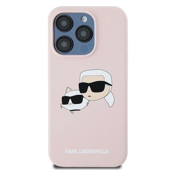 Karl Lagerfeld Karl Lagerfeld KLHMP15LSKCHPPLP iPhone 15 Pro 6.1" różowy/pink hardcase Silicone Karl & Choupette MagSafe