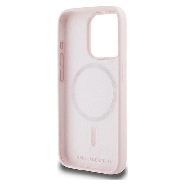 Karl Lagerfeld Karl Lagerfeld KLHMP15LSKCHPPLP iPhone 15 Pro 6.1" różowy/pink hardcase Silicone Karl & Choupette MagSafe