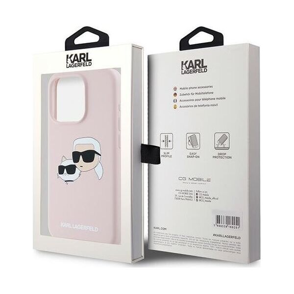 Karl Lagerfeld Karl Lagerfeld KLHMP15LSKCHPPLP iPhone 15 Pro 6.1" różowy/pink hardcase Silicone Karl & Choupette MagSafe