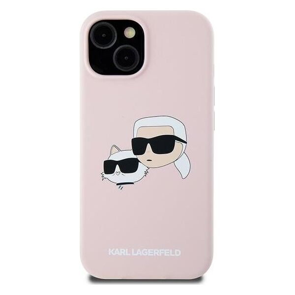 Karl Lagerfeld Karl Lagerfeld KLHMP15SSKCHPPLP iPhone 15 / 14 / 13 6.1" różowy/pink hardcase Silicone Karl & Choupette MagSafe
