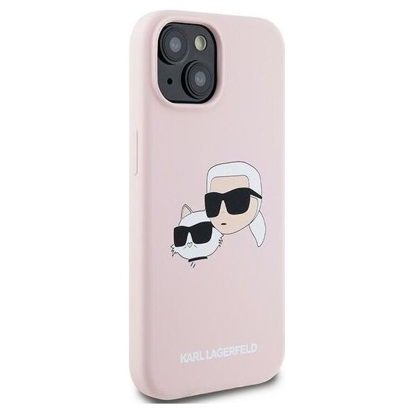 Karl Lagerfeld Karl Lagerfeld KLHMP15SSKCHPPLP iPhone 15 / 14 / 13 6.1" różowy/pink hardcase Silicone Karl & Choupette MagSafe