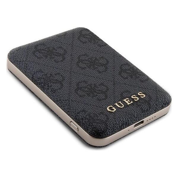 Guess Guess Bundle Pack MagSafe 4G Metal Gold Logo - Zestaw etui + Power Bank 5000mAh MagSafe iPhone 15 (czarny)