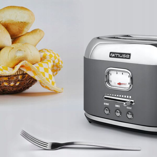 Toster Muse Muse Power 1000 W | Number of slots 2 | Housing material Stainless Steel