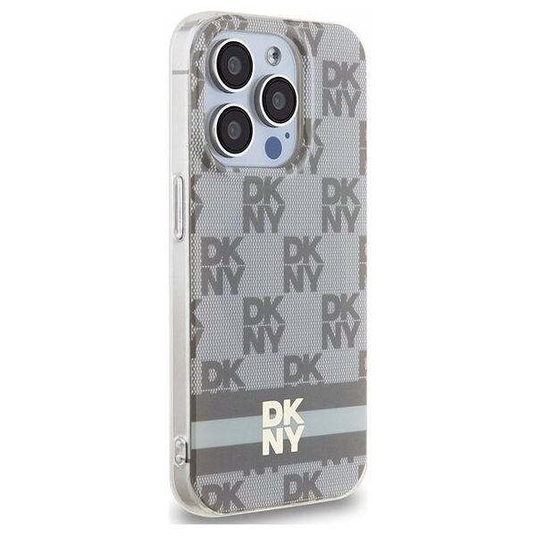 DKNY DKNY DKHMP13XHCPTSE iPhone 13 Pro Max 6.7" beżowy/beige hardcase IML Checkered Mono Pattern & Printed Stripes MagSafe