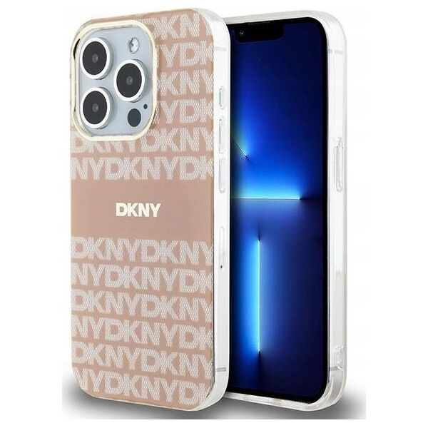 DKNY DKNY DKHMP15LHRHSEP iPhone 15 Pro 6.1" różowy/pink hardcase IML Mono & Stripe MagSafe
