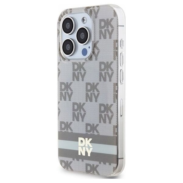 DKNY DKNY DKHMP15XHCPTSE iPhone 15 Pro Max 6.7" beżowy/beige hardcase IML Checkered Mono Pattern & Printed Stripes MagSafe