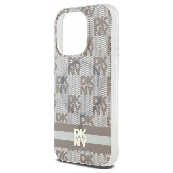 DKNY DKNY DKHMP15XHCPTSE iPhone 15 Pro Max 6.7" beżowy/beige hardcase IML Checkered Mono Pattern & Printed Stripes MagSafe
