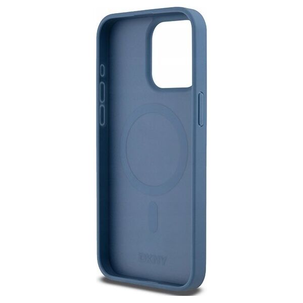DKNY DKNY DKHMP15XPSHRPSB iPhone 15 Pro Max 6.7" niebieski/blue hardcase Leather Monogram Pattern Metal Logo MagSafe