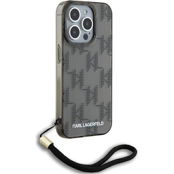Karl Lagerfeld Karl Lagerfeld KLHCP15LHKDPNSK iPhone 15 Pro 6.1" czarny/black hardcase IML Mono KL Pattern & Cord