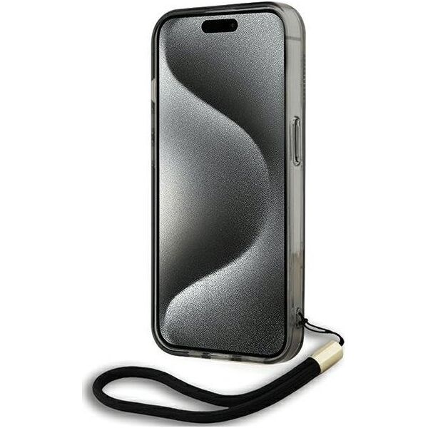 Karl Lagerfeld Karl Lagerfeld KLHCP15LHKDPNSK iPhone 15 Pro 6.1" czarny/black hardcase IML Mono KL Pattern & Cord