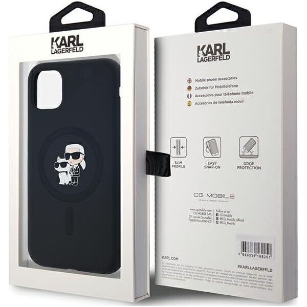 Karl Lagerfeld Karl Lagerfeld KLHMN61SCMKCRHK iPhone 11 / Xr 6.1" czarny/black hardcase Silicone Karl & Choupette MagSafe