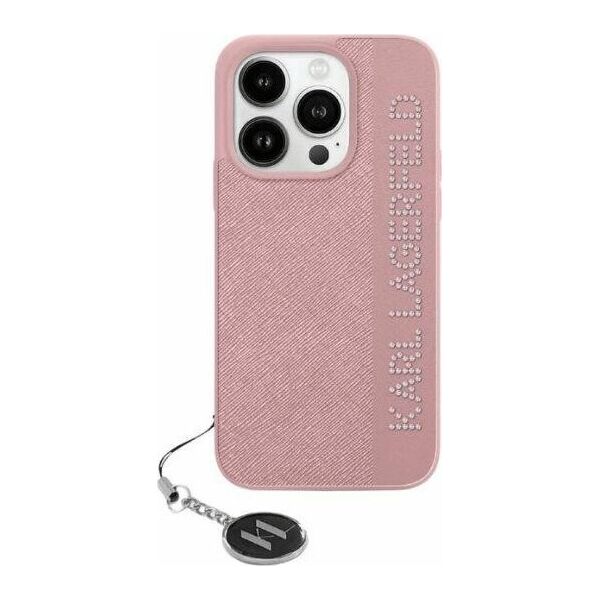 Karl Lagerfeld Karl Lagerfeld KLHCP15XPSAKDGCP iPhone 15 Pro Max 6.7" różowy/pink hardcase Saffiano Rhinestones & Charm