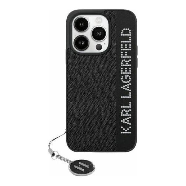 Karl Lagerfeld Karl Lagerfeld KLHCP15XPSAKDGCK iPhone 15 Pro Max 6.7" czarny/black hardcase Saffiano Rhinestones & Charm