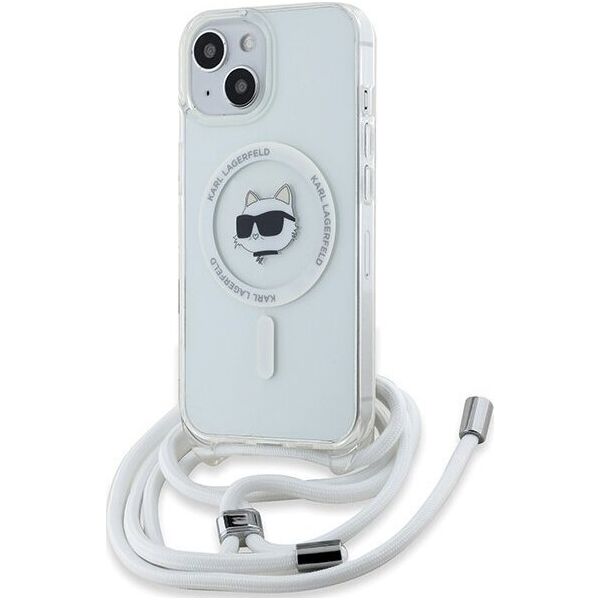 Karl Lagerfeld Karl Lagerfeld KLHMP14SHCCHNT iPhone 14 / 13 / 15 6.1" hardcase transparent IML Choupette Head & Cord Magsafe