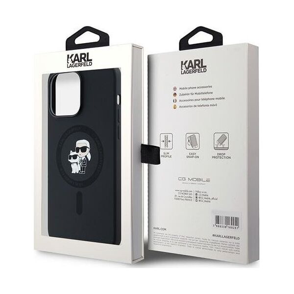 Karl Lagerfeld Karl Lagerfeld KLHMP14LSCMKCRHK iPhone 14 Pro 6.1" czarny/black hardcase Silicone Karl & Choupette MagSafe