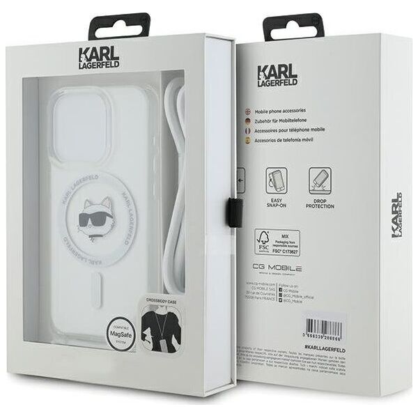 Karl Lagerfeld Karl Lagerfeld KLHMP13XHCCHNT iPhone 13 Pro Max 6.7" hardcase transparent IML Choupette Head & Cord Magsafe