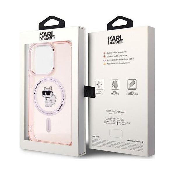 Karl Lagerfeld Karl Lagerfeld KLHMP14LHFCCNOP iPhone 14 Pro 6.1" różowy/pink hardcase IML Choupette MagSafe
