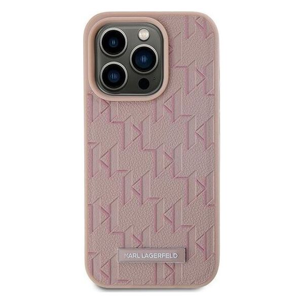 Karl Lagerfeld Karl Lagerfeld KLHMP15LPKHPORPP iPhone 15 Pro 6.1" hardcase różowy/pink Leather Monogram Metal Logo