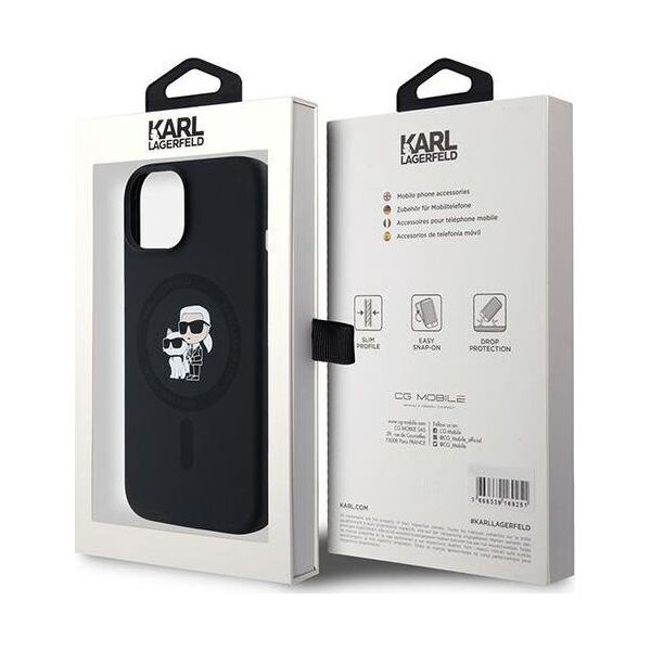 Karl Lagerfeld Karl Lagerfeld KLHMP15MSCMKCRHK iPhone 15 Plus / 14 Plus 6.7" czarny/black hardcase Silicone Karl & Choupette MagSafe