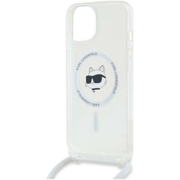Karl Lagerfeld Karl Lagerfeld KLHMP15SHCCHNT iPhone 15 / 14 / 13 6.1" hardcase transparent IML Choupette Head & Cord Magsafe