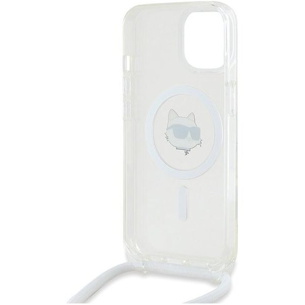 Karl Lagerfeld Karl Lagerfeld KLHMP15SHCCHNT iPhone 15 / 14 / 13 6.1" hardcase transparent IML Choupette Head & Cord Magsafe