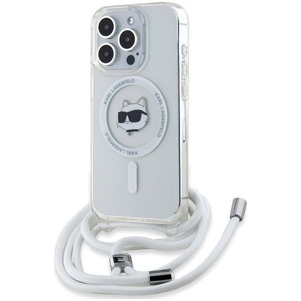 Karl Lagerfeld Karl Lagerfeld KLHMP15LHCCHNT iPhone 15 Pro 6.1" hardcase transparent IML Choupette Head & Cord Magsafe
