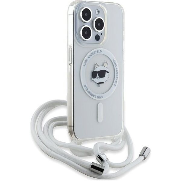 Karl Lagerfeld Karl Lagerfeld KLHMP15LHCCHNT iPhone 15 Pro 6.1" hardcase transparent IML Choupette Head & Cord Magsafe