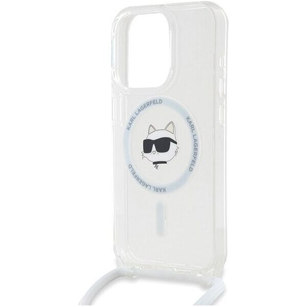 Karl Lagerfeld Karl Lagerfeld KLHMP15LHCCHNT iPhone 15 Pro 6.1" hardcase transparent IML Choupette Head & Cord Magsafe