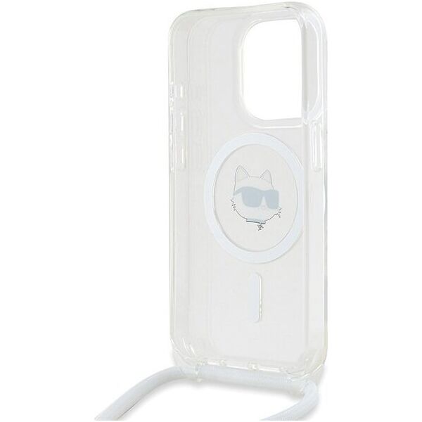 Karl Lagerfeld Karl Lagerfeld KLHMP15LHCCHNT iPhone 15 Pro 6.1" hardcase transparent IML Choupette Head & Cord Magsafe
