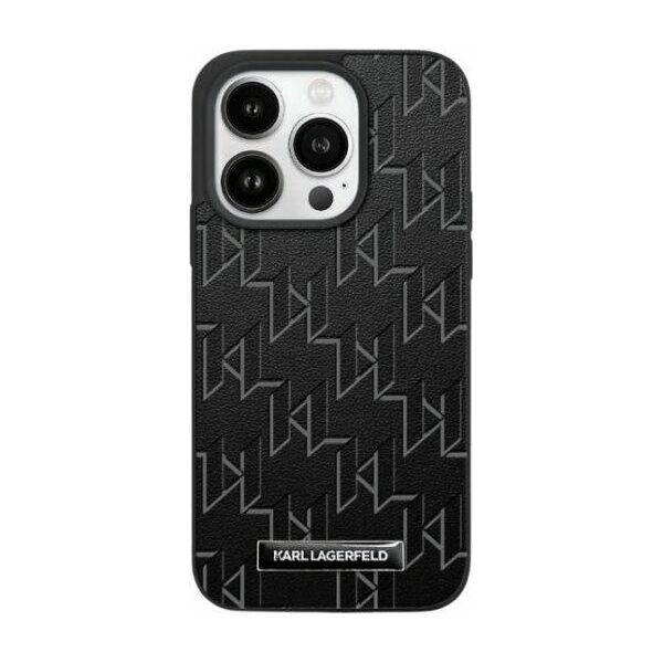 Karl Lagerfeld Karl Lagerfeld KLHMP15SPKHPORPK iPhone 15 / 14 / 13 6.1" hardcase czarny/black Leather Monogram Metal Logo