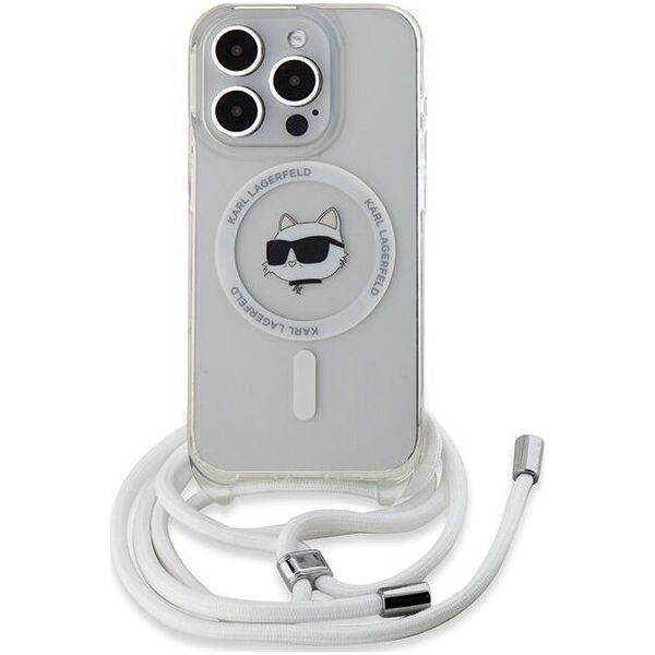 Karl Lagerfeld Karl Lagerfeld KLHMP15XHCCHNT iPhone 15 Pro Max 6.7" hardcase transparent IML Choupette Head & Cord Magsafe