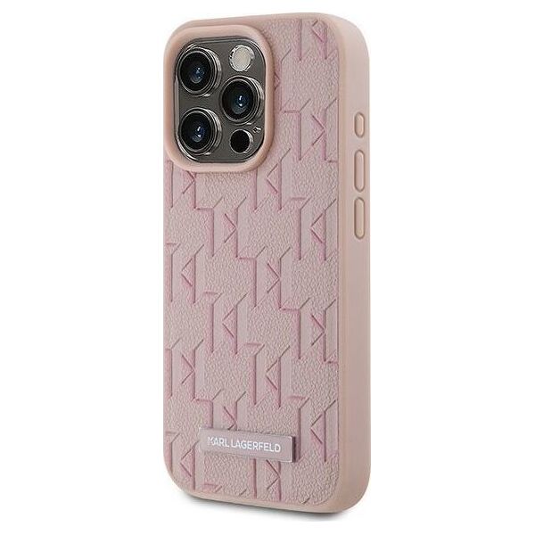 Karl Lagerfeld Karl Lagerfeld KLHMP15XPKHPORPP iPhone 15 Pro Max 6.7" hardcase różowy/pink Leather Monogram Metal Logo
