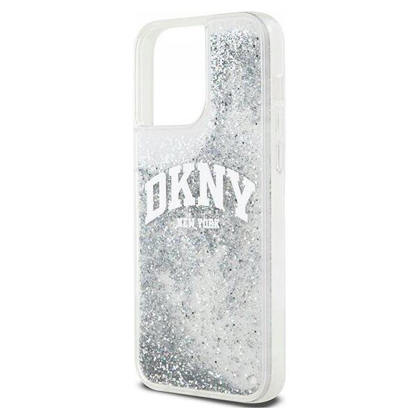 DKNY DKNY Liquid Glitter Big Logo - Etui iPhone 15 Pro (biały)