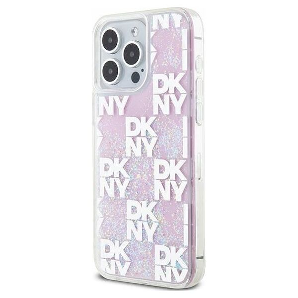 DKNY DKNY Liquid Glitter Multilogo - Etui iPhone 15 Pro Max (różowy)